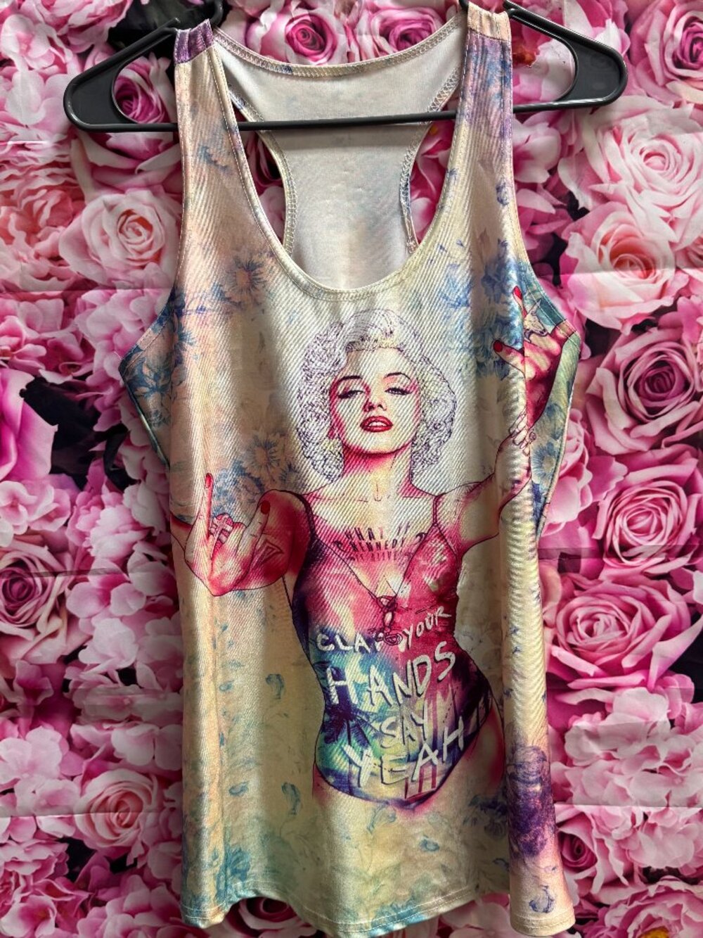Vintage Marilyn Monroe Women’s Multicolor Graphic Racerback Tank Top